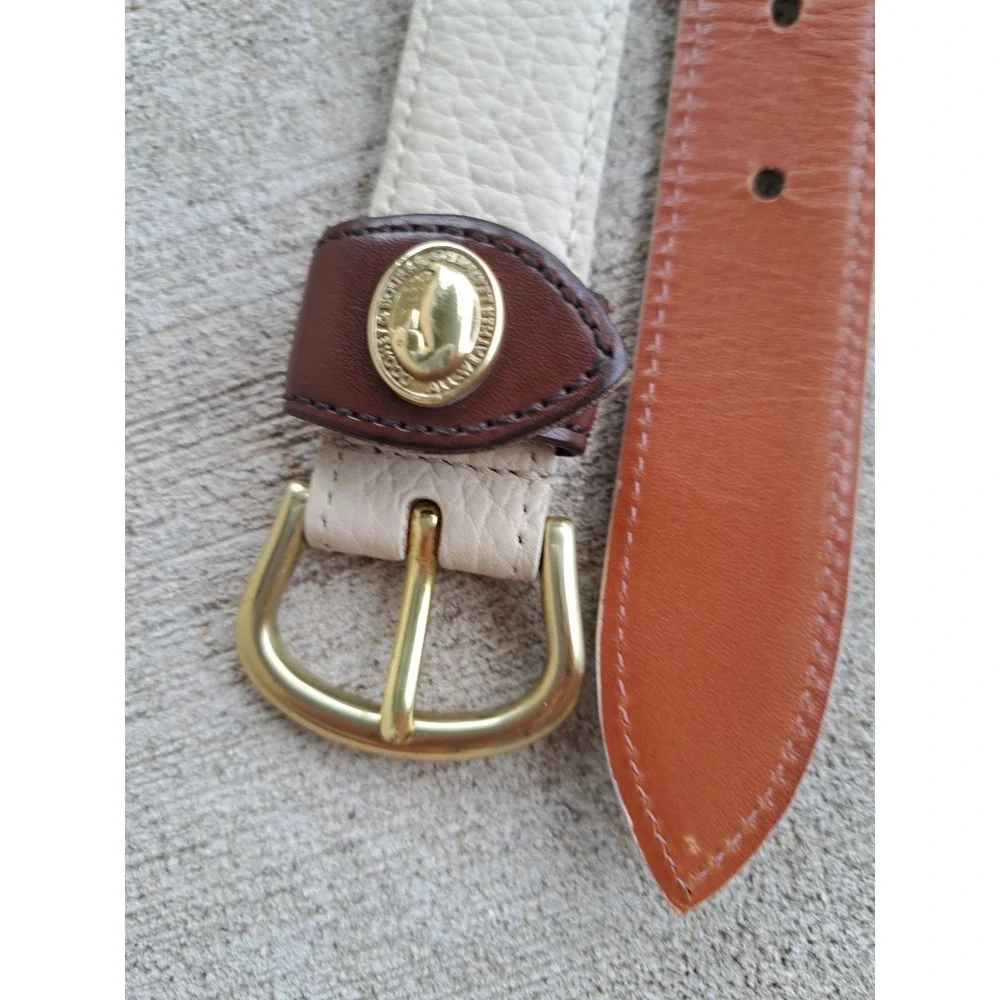 Dooney & Bourke Women's Leather Beige Belt M 30-32 88012 Made In USA 